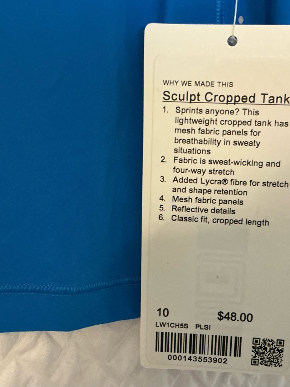 lululemon athletica Electric Blue Women's Athletic Tank - Picture 4 of 4
